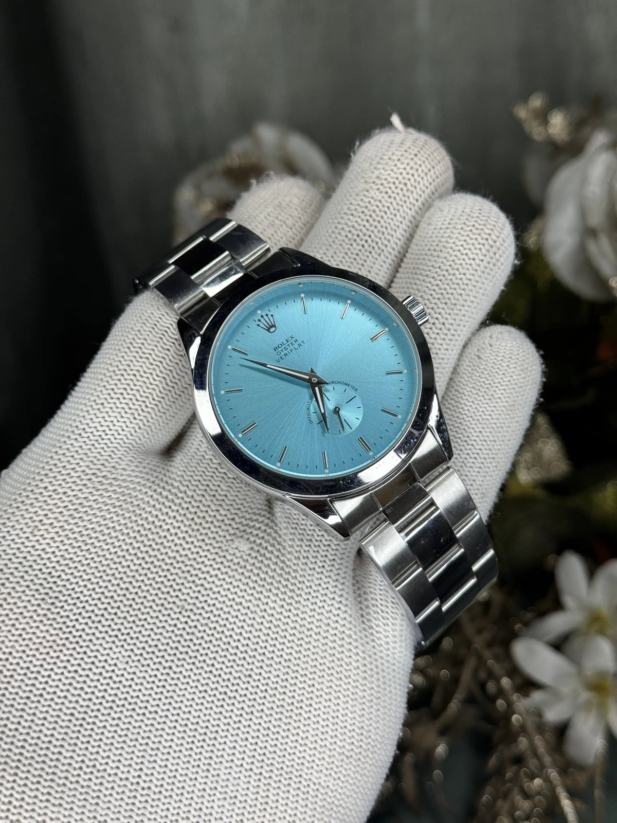 Role x Veriflat Silver Tiffany Blue Premium Watch