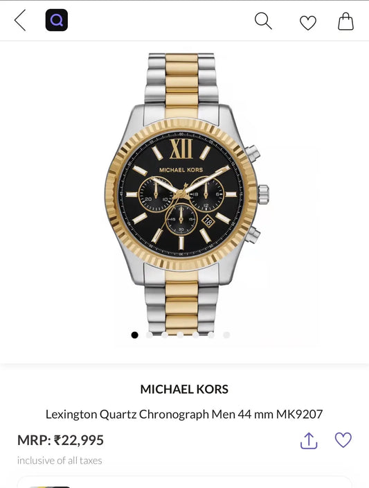 Michael Kor s Lexington Dual Tone Black Premium Chronograph Watch